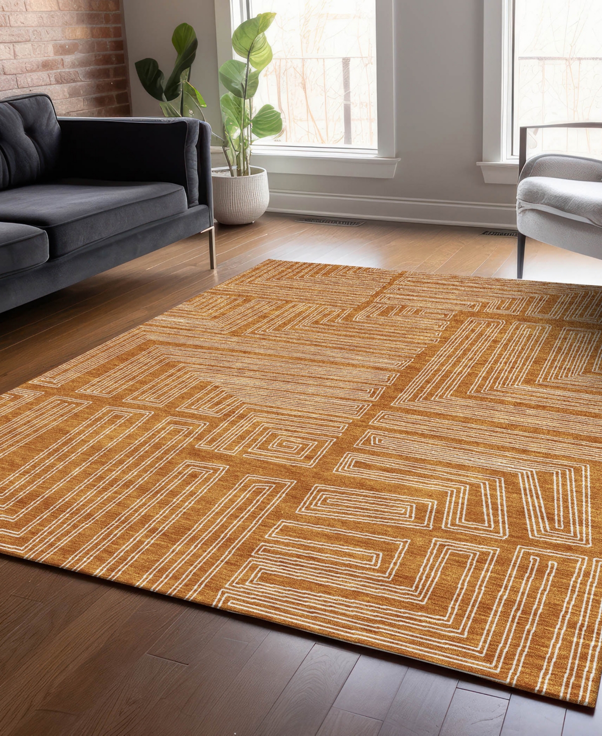 Addison Chantille Machine Washable Acn1045 9'x12' Area Rug In Paprika