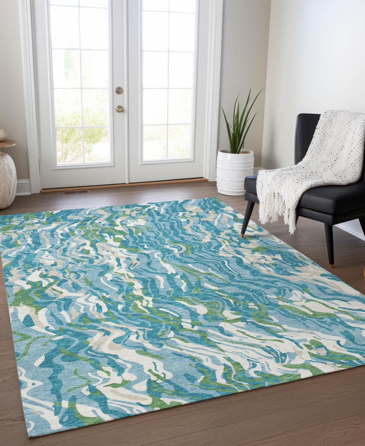 Addison Chantille Machine Washable Acn1038 8'x10' Area Rug In Teal