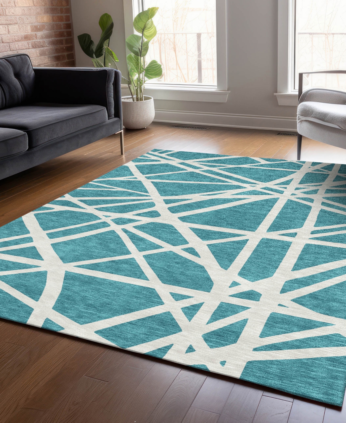 Addison Chantille Machine Washable Acn1040 5'x7'6" Area Rug In Teal