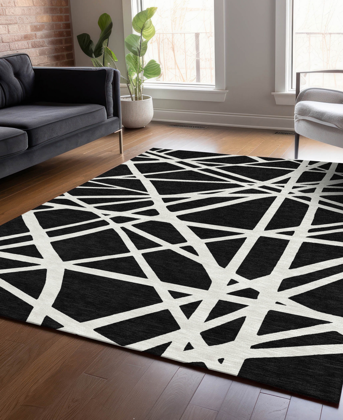 Addison Chantille Machine Washable Acn1040 3'x5' Area Rug In Black