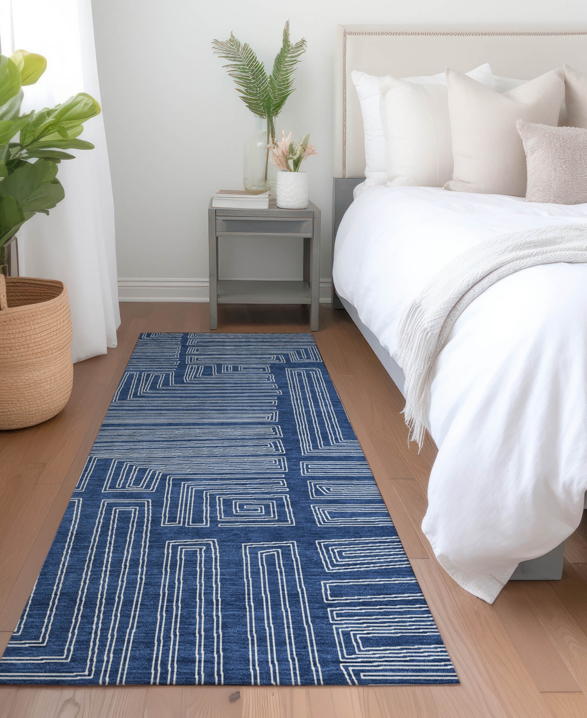 Addison Chantille Machine Washable Acn1045 2'3"x7'6" Runner Area Rug In Navy