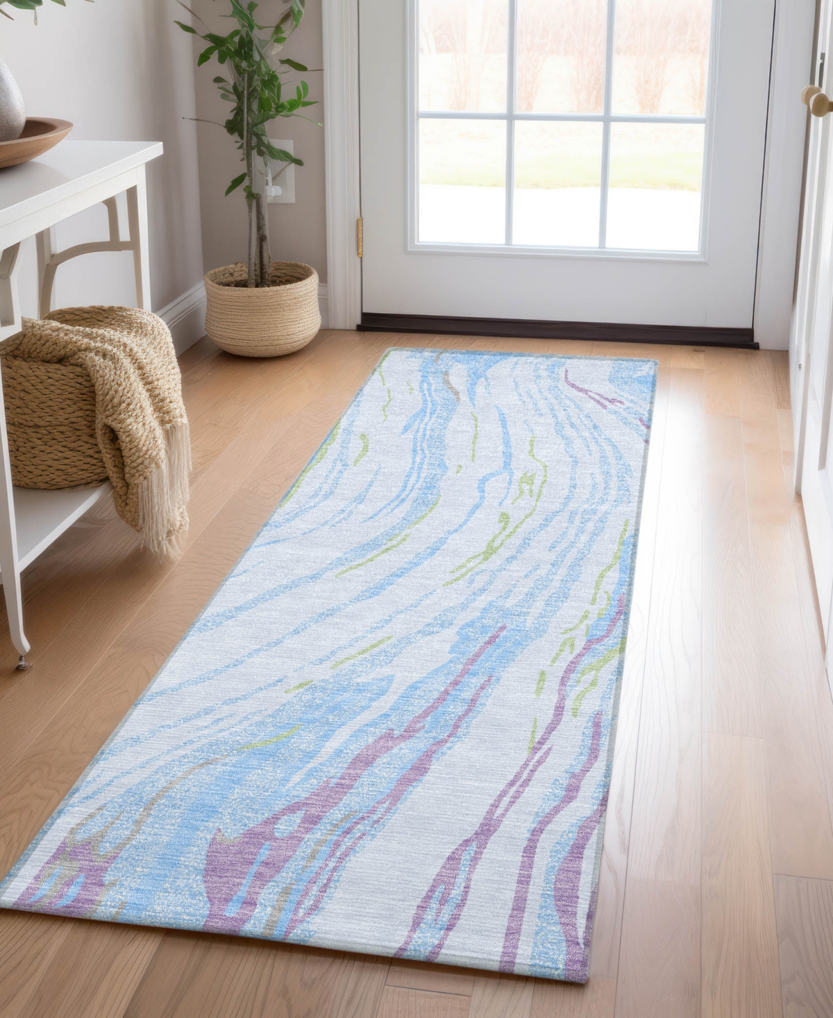 Addison Chantille Machine Washable Acn1037 2'3"x7'6" Runner Area Rug In Mist