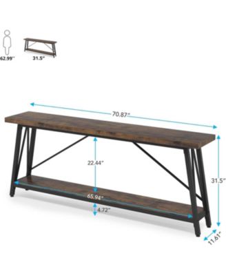 Industrial Entry Console Table,70.9 Inches Extra Long Sofa Table Behind Couch