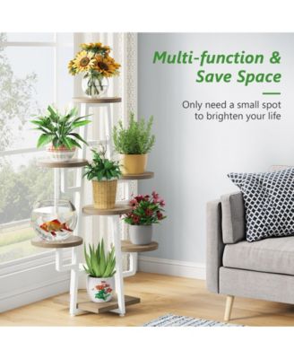 Wooden Corner Plant Pots Holder Rack Flower Stand Shelf Planter Organizer,7 Tier Plant Stand Indoor