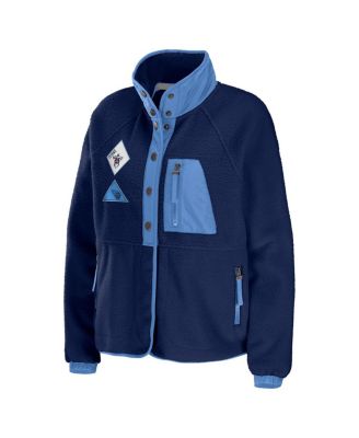Women's Navy Tennessee Titans Polar Fleece Raglan Full-snap Jacket