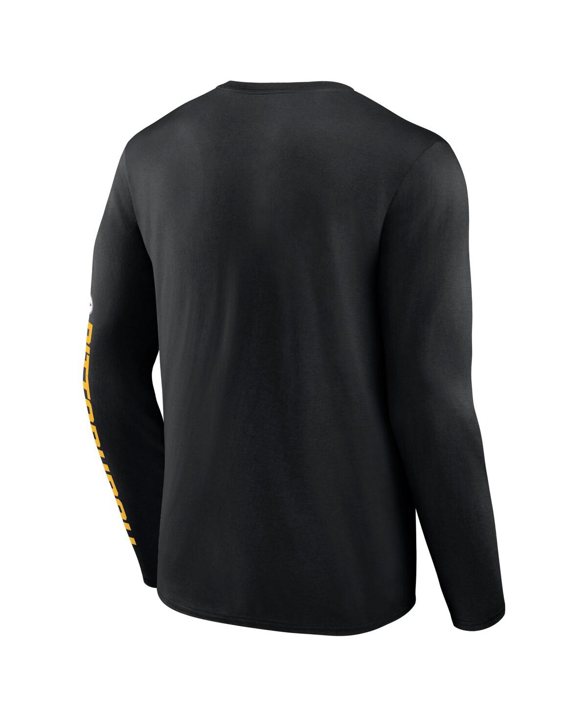 Fanatics Men'sPittsburgh Steelers Helmet Platform Long Sleeve T-shirt - Black
