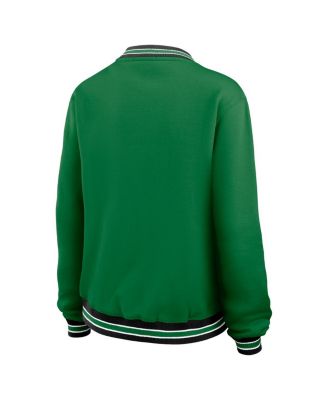 Women's Green New York Jets Oversized Long Sleeve V-Neck Sweatshirt