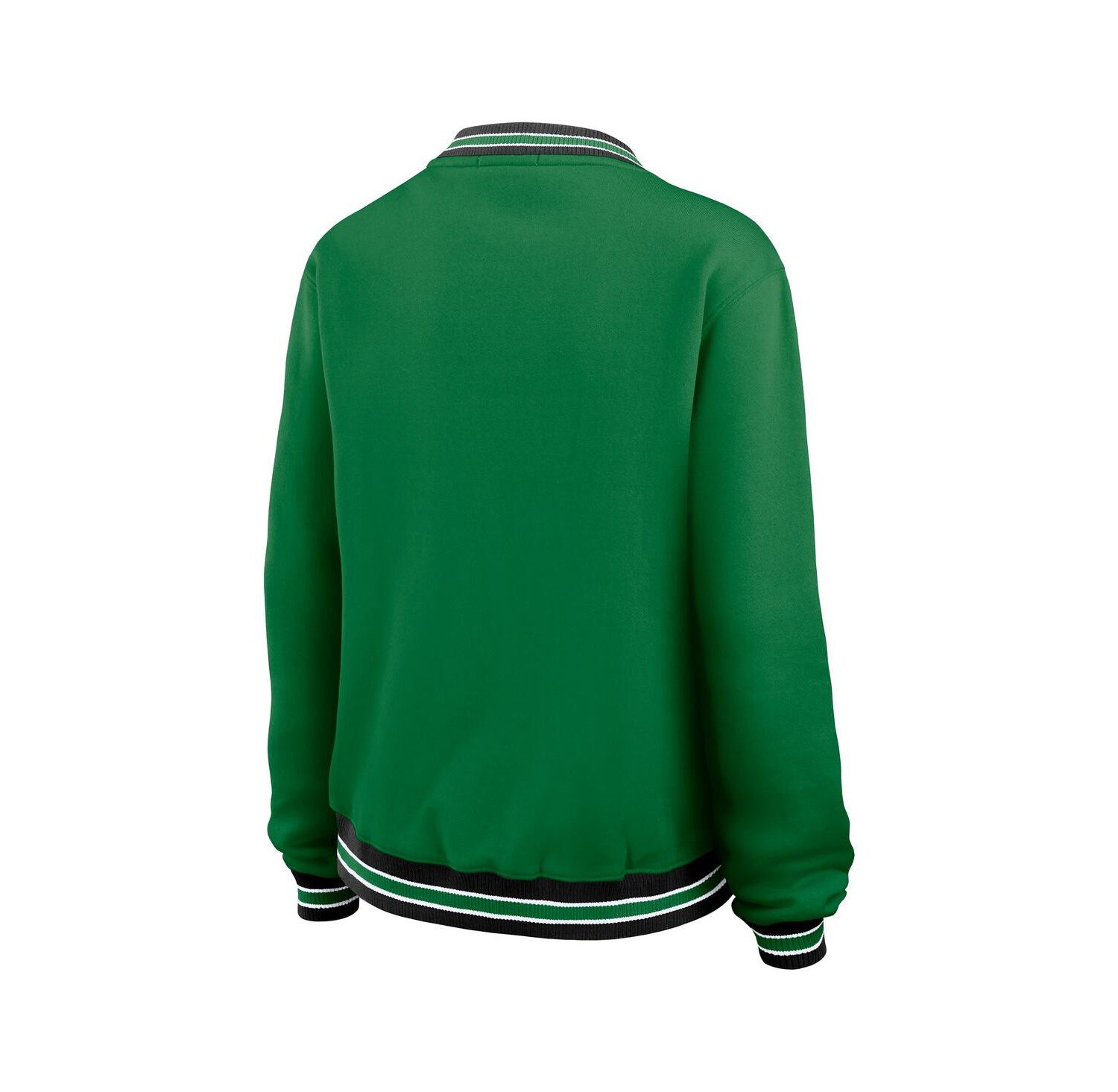 Women's Green New York Jets Oversized Long Sleeve V-Neck Sweatshirt