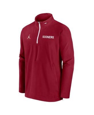 Men's Crimson Oklahoma Sooners Sideline Coaches Quarter-Zip Jacket