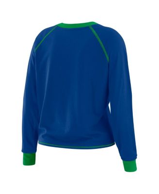 Women's Royal Seattle Seahawks Tie-Front Long Sleeve T-Shirt
