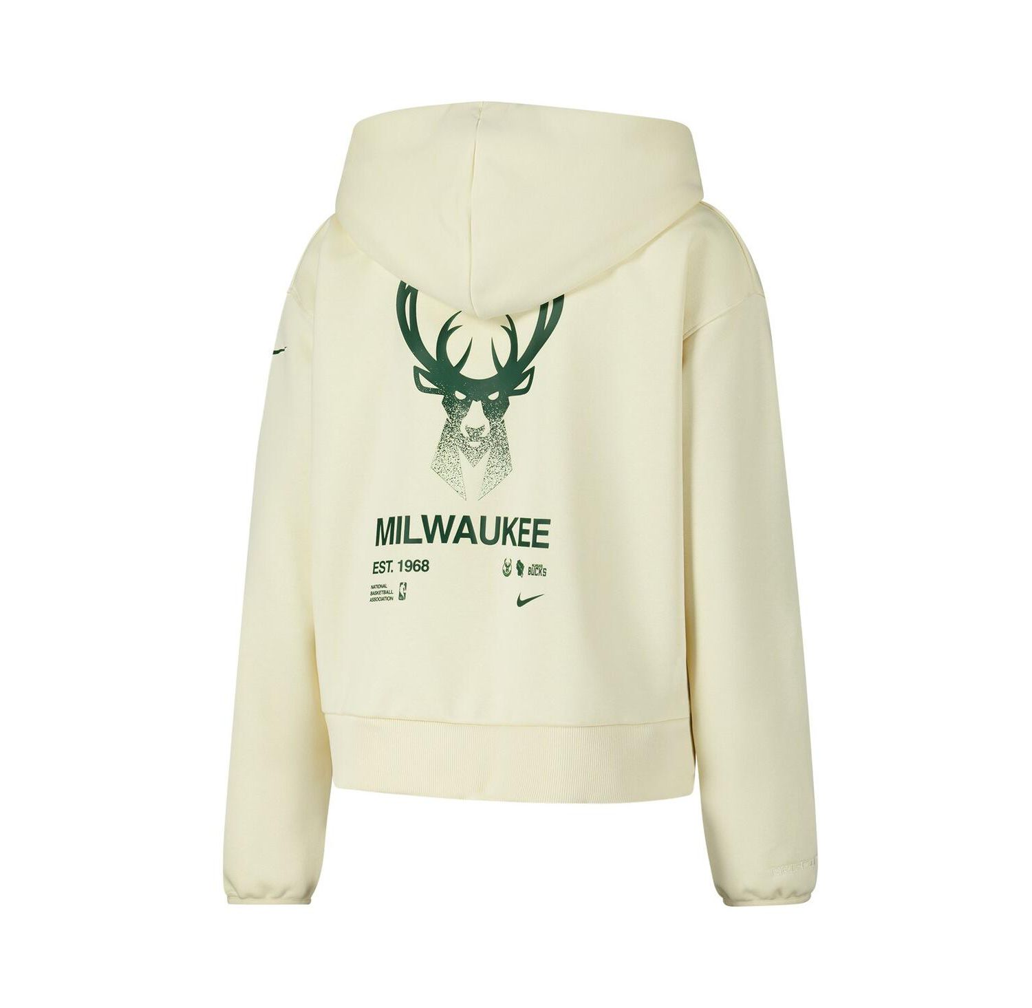 Women's Cream Milwaukee Bucks Courtside Standard Issue Performance Pullover Hoodie
