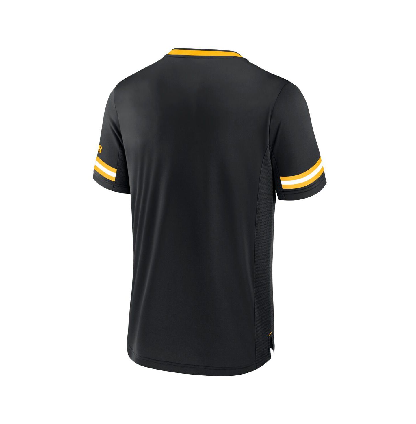 Мужская футболка Fanatics Black Pittsburgh Steelers Stripe Stacking — фото 2