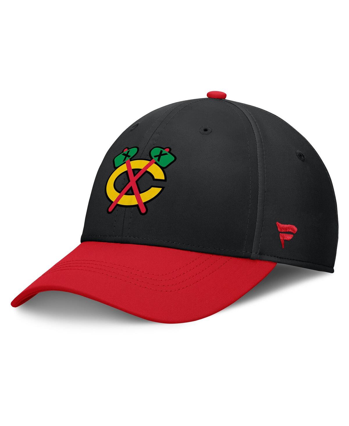 Fanatics Men's Black/red Chicago Blackhawks Authentic Pro Rink Flex Hat In Black,red