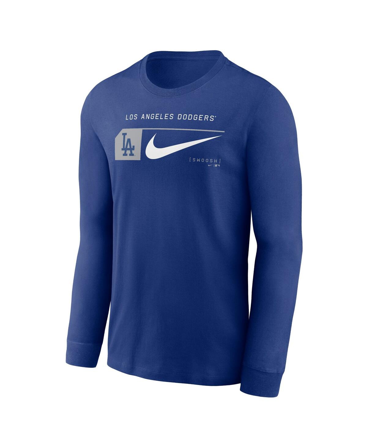 Nike Men'sLos Angeles Dodgers Local Logo Swoosh Lockup Long Sleeve T-Shirt - Royal