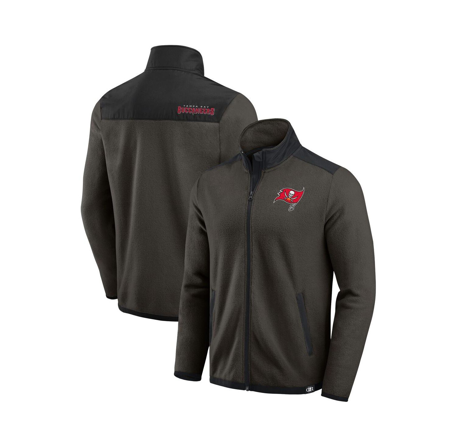 Men's Pewter Tampa Bay Buccaneers Color Block Polar Fleece Full-Zip Jacket