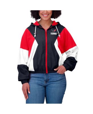 Women's Navy Houston Texans Color Block Full-zip Windbreaker Jacket