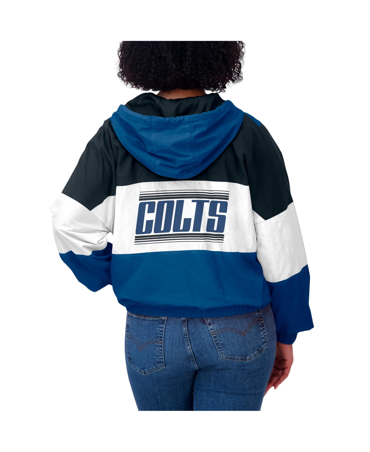 Wear By Erin Andrews Women's Blue Indianapolis Colts Color Block Full-zip Windbreaker Jacket In Blue