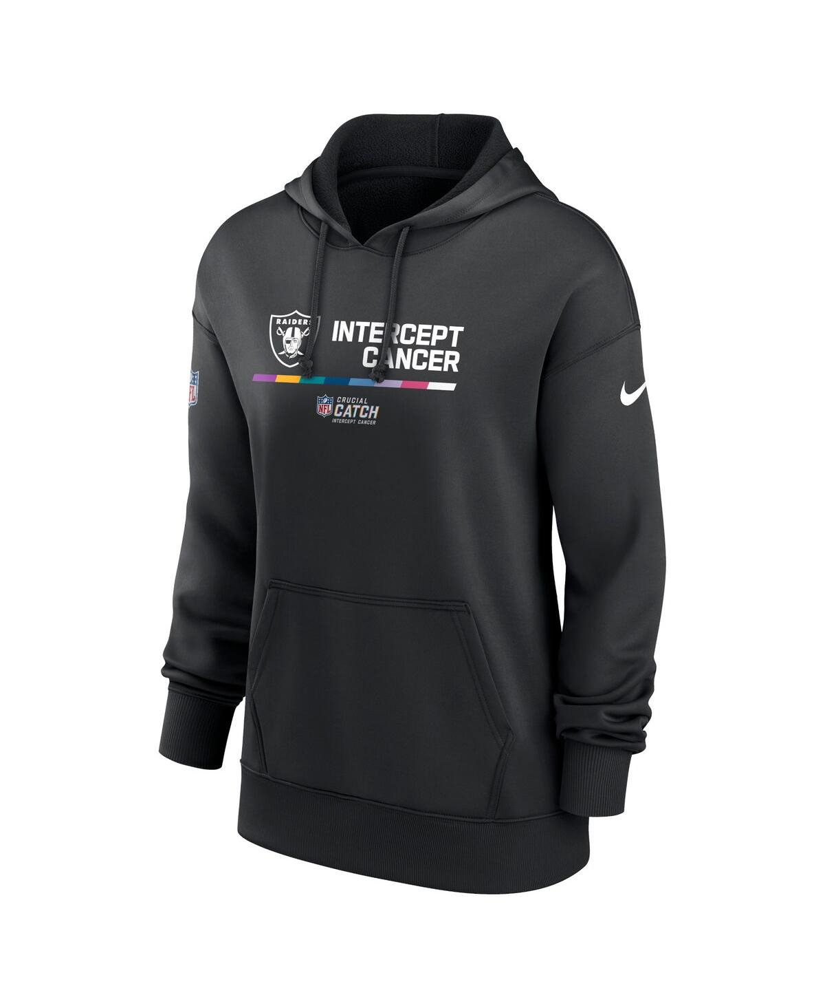 Nike Women's Black Las Vegas Raiders Nfl Crucial Catch Therma Performance Pullover Hoodie In Black