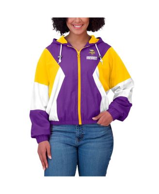 Women's Purple Minnesota Vikings Color Block Full-Zip Windbreaker Jacket