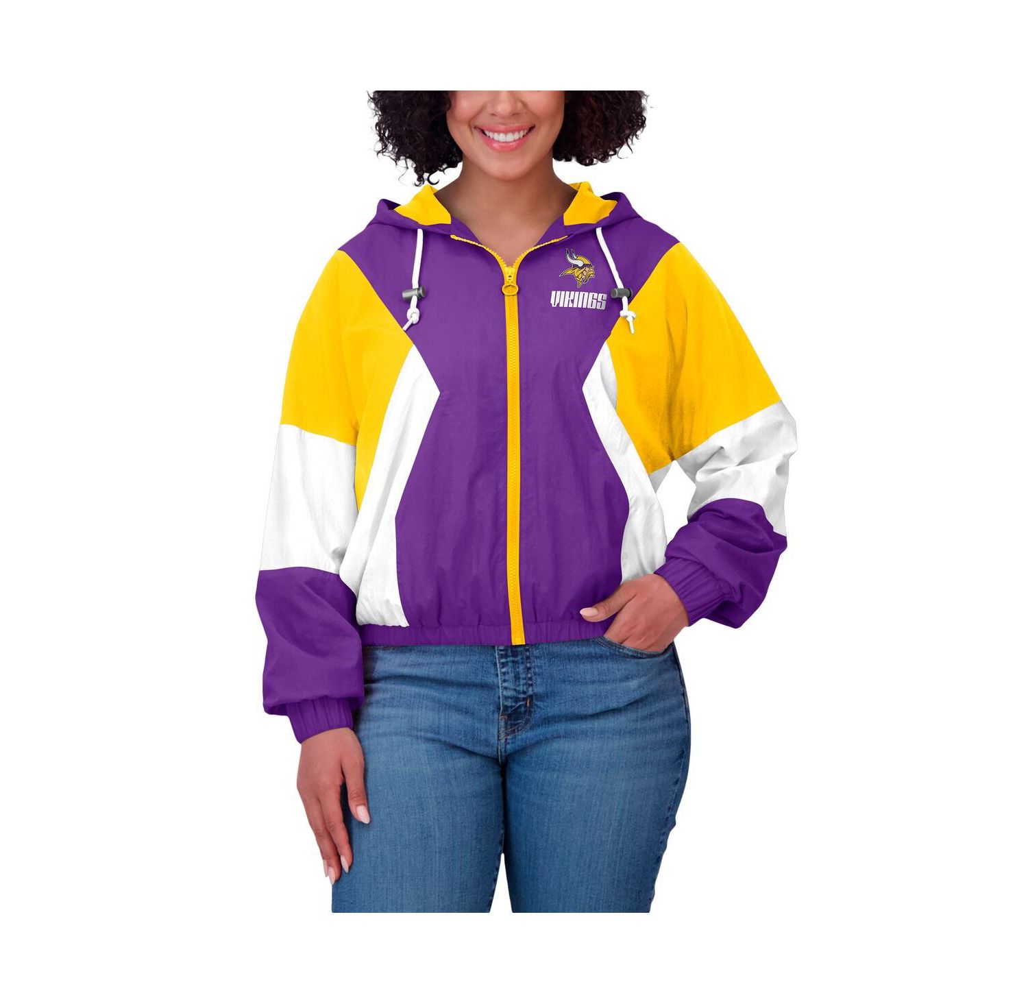 Women's Purple Minnesota Vikings Color Block Full-Zip Windbreaker Jacket