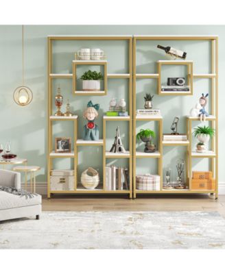 71” Tall Bookshelf with Metal Frame and Open Display Shelf,Bookcases and Bookshelves