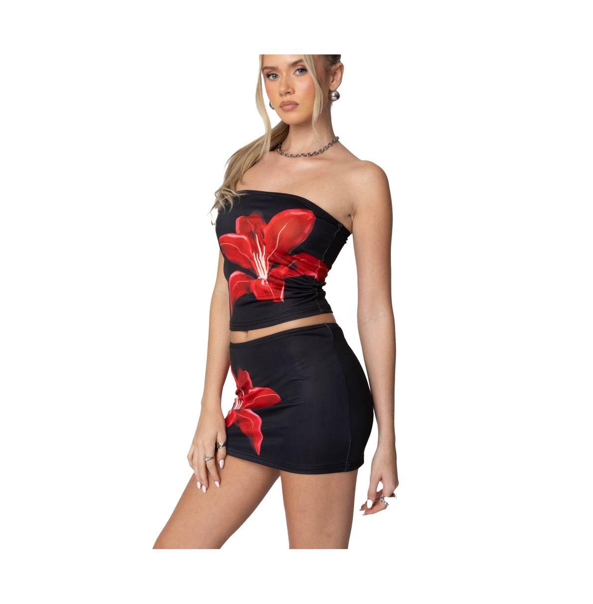 Edikted Womens Tiger Blossom Tube Top