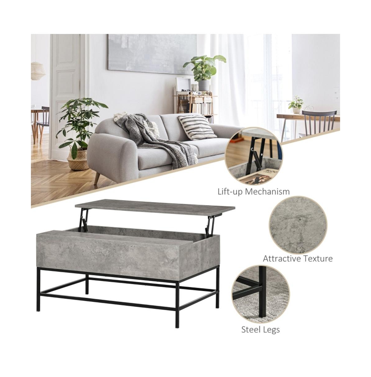 Slickblue Top Coffee Table with Modern Design,Finish - Grey