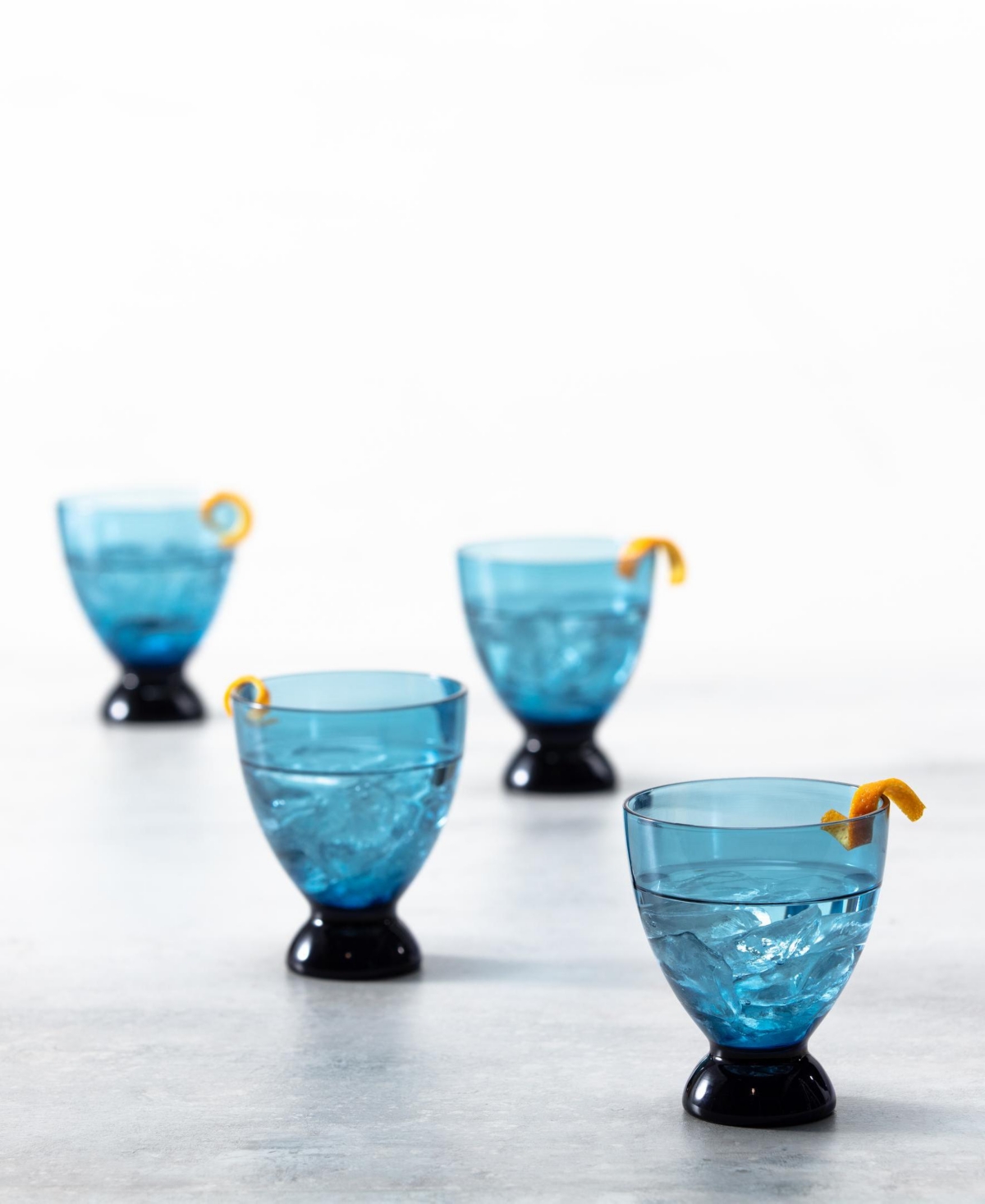 Fortessa Gala Lowball Cocktail Glasses, Set Of 4 In Cornflower