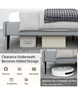 Full Velvet Upholstered Bed Frame with High Headboard