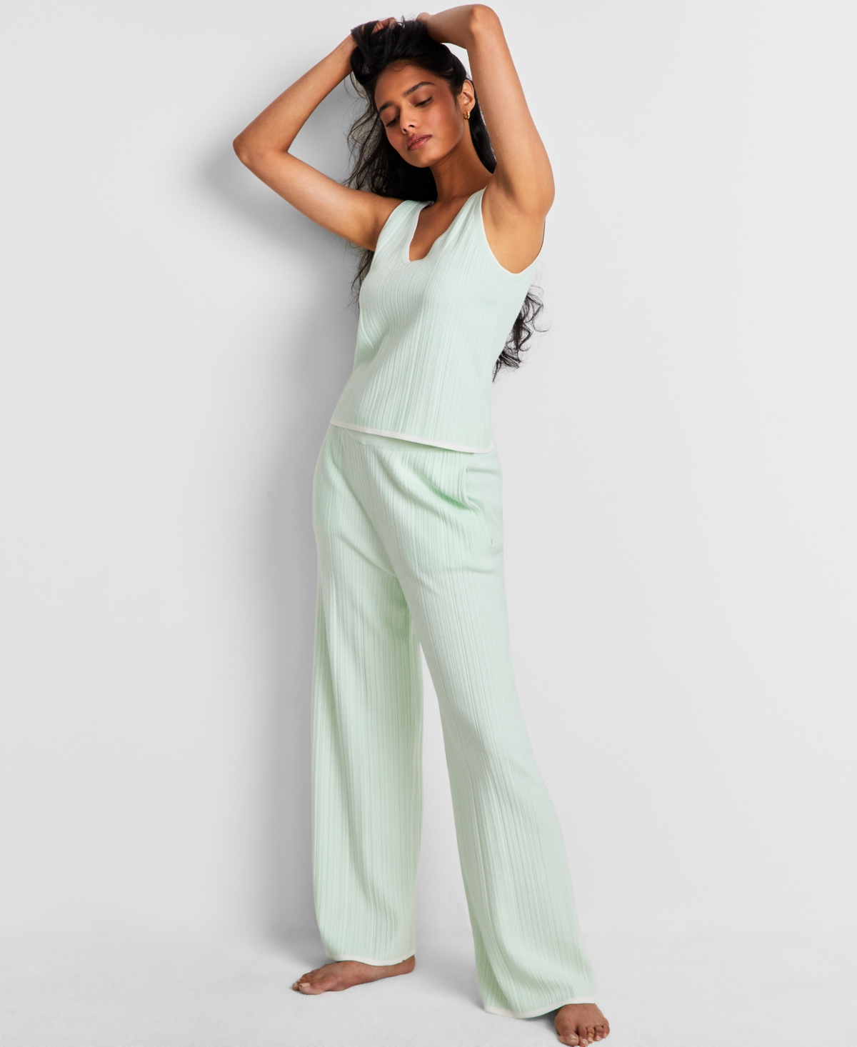 STATE OF DAY WOMEN'S RIBBED LOUNGEWEAR SWEATER PAJAMA SET XS-3X, EXCLUSIVELY AT MACY'S 