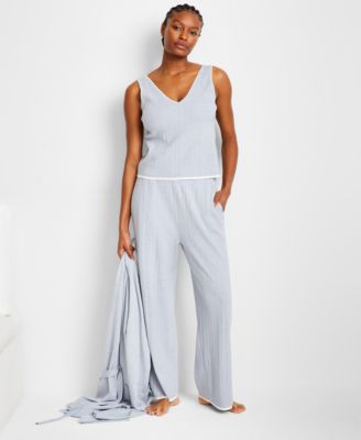 Women's Ribbed Loungewear Sweater Pajama Set XS-3X, Exclusively at Macy's