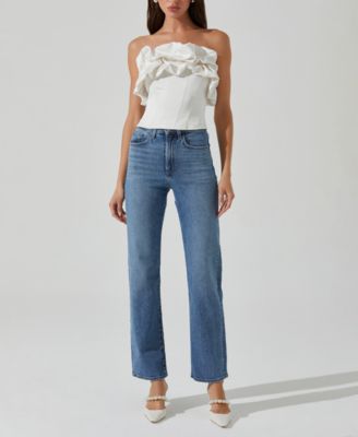 ASTR the Label Women's Sarahi Ruffled Strapless Top