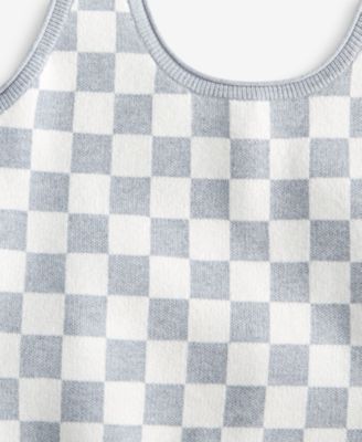 Women's Checkered Loungewear Bralette Short Set, Exclusively at Macy's