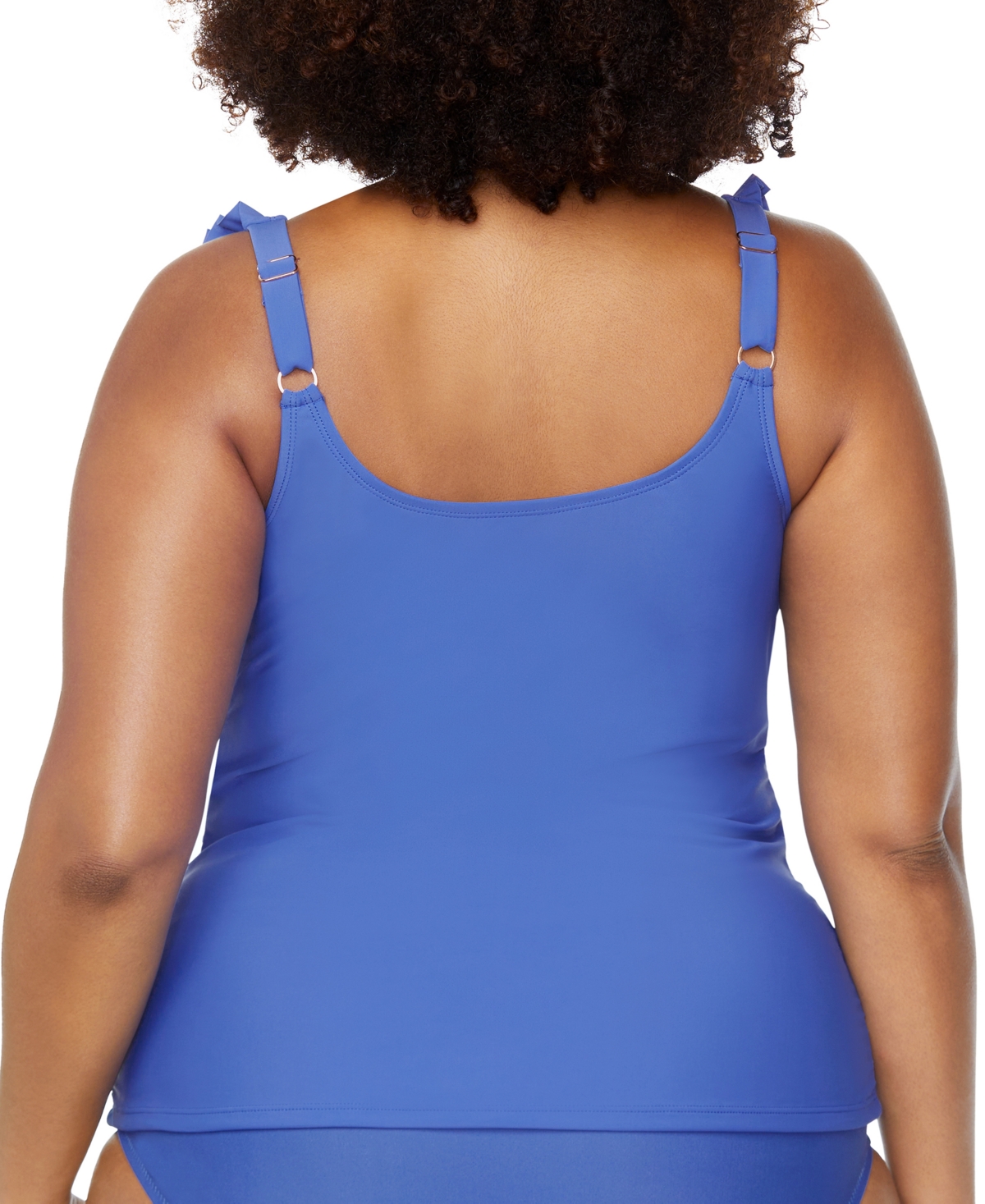 Shop Raisins Curve Trendy Plus Andressa Ruffle-trim Tankini In Slate