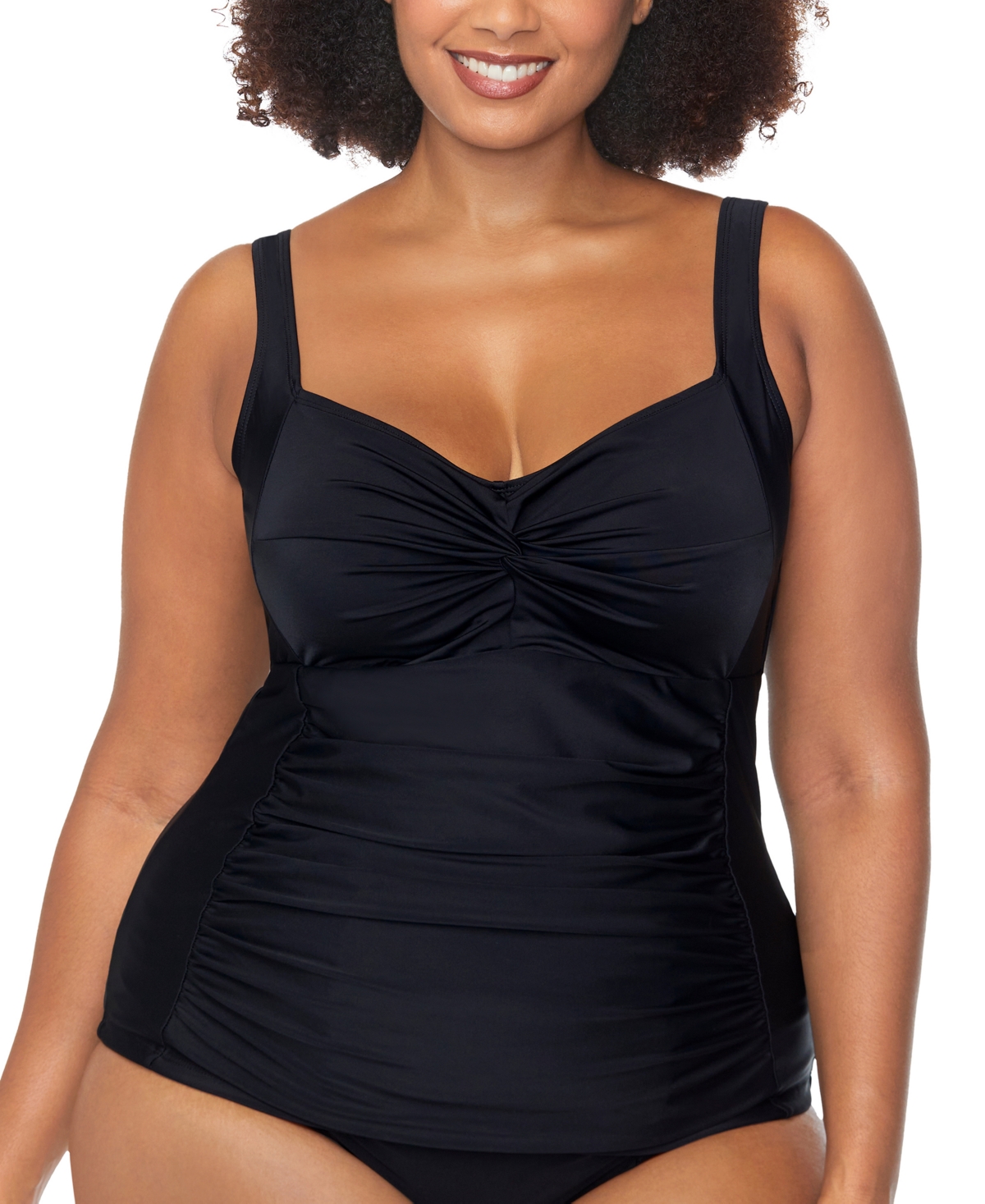 Raisins Curve Trendy Plus Sasha Sweetheart Tankini In Black
