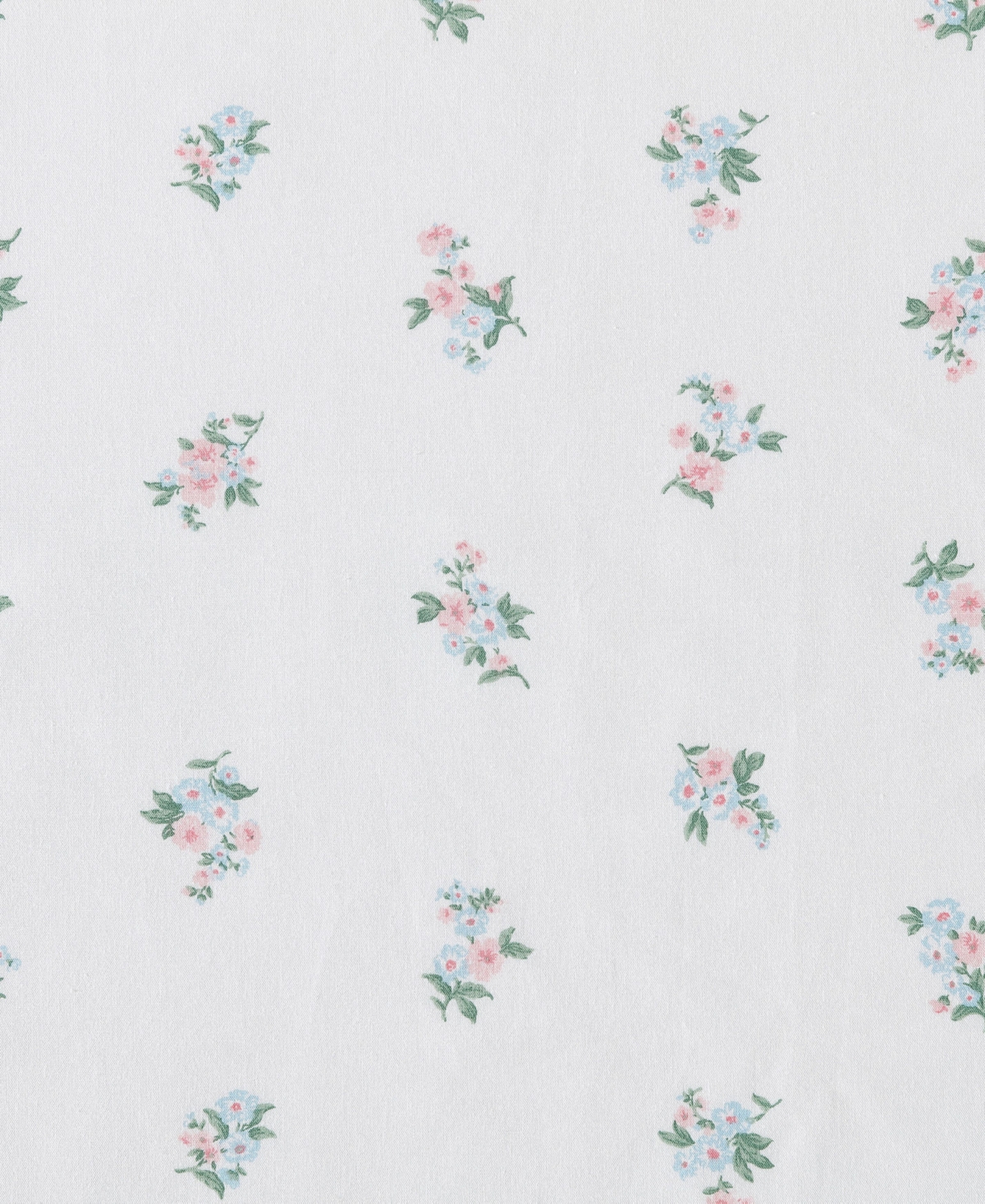 Laura Ashley 200-thread Count Cotton Percale 4 -pc. Sheet Set, Queen In Harperette Printed Hem