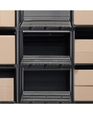 4 Shelf Knect-A-Shelf Solid Light Duty Storage Unit, Black 2 Pck