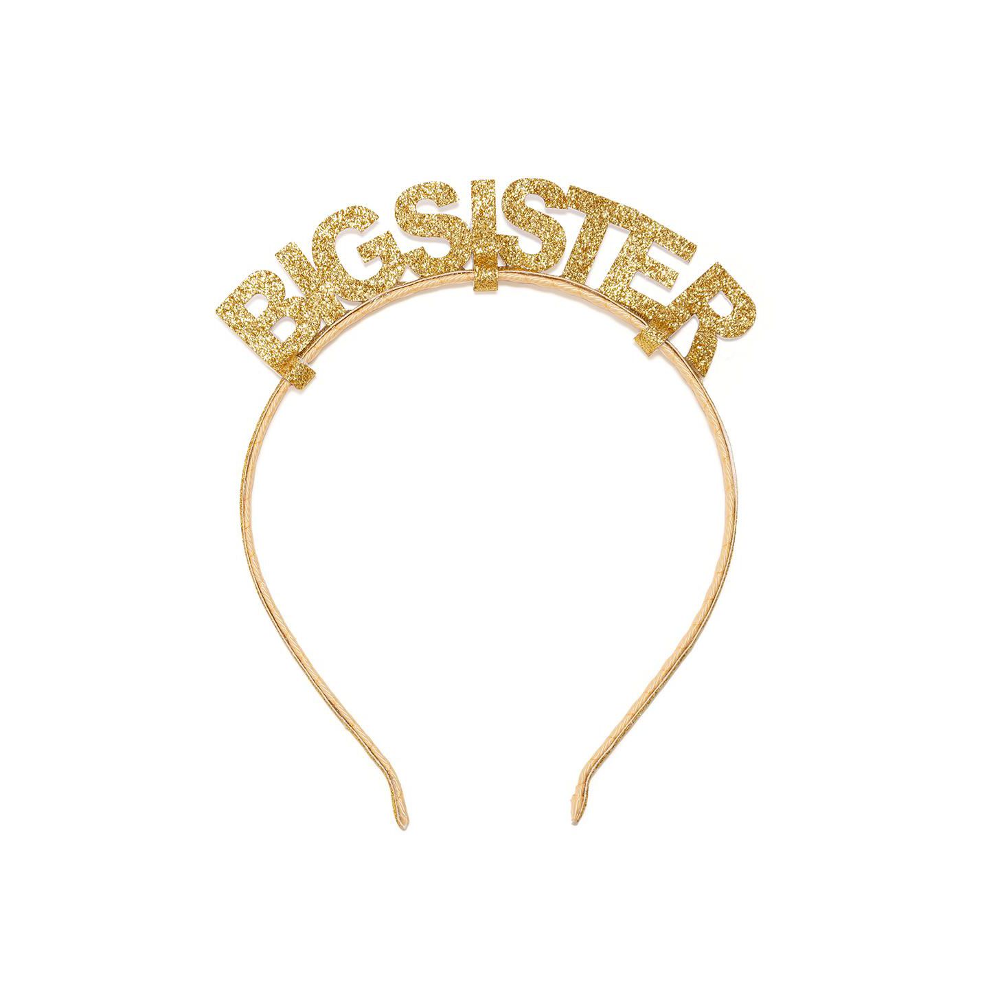 Аксессуары для волос Sweet Wink Child Gold Big Sister Headband для девочек, цвет: Золотой — фото 1