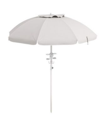 Portable Beach Umbrella with Adjustable Height, Tilt Function, Cup Holders and Sand Anchor