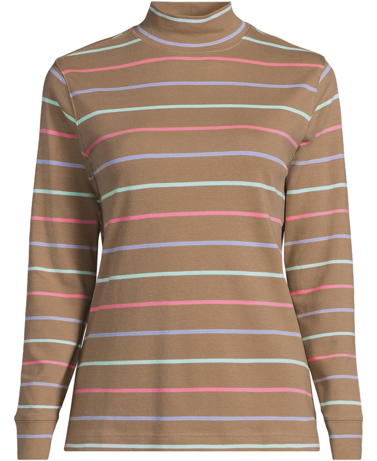 Lands' End Petite Relaxed Cotton Long Sleeve Mock Turtleneck