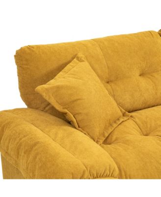 1 Count Chenille fabric Loveseat & Recliner with Pillows
