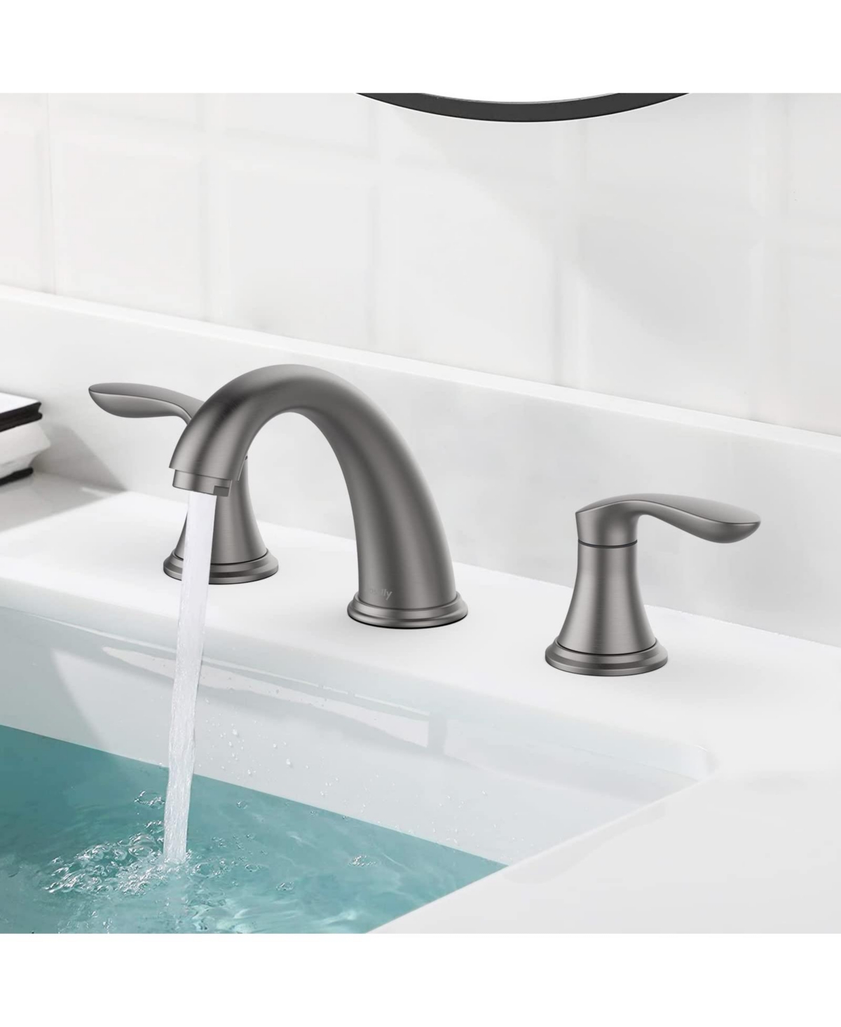 gaomon Bathroom Sink Faucet 3 Hole with Stainless Steel Pop up Drain and cUPC Hose