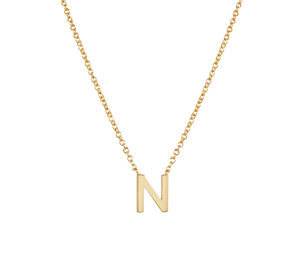 Gold Initial Necklace - Letter Necklace - Gold initial - letter n
