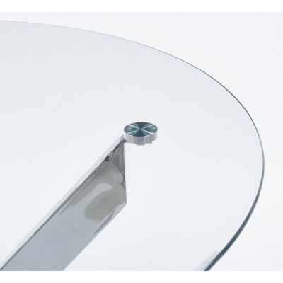 Streamdale Modern Glass Dining Table with Metal Cross Legs