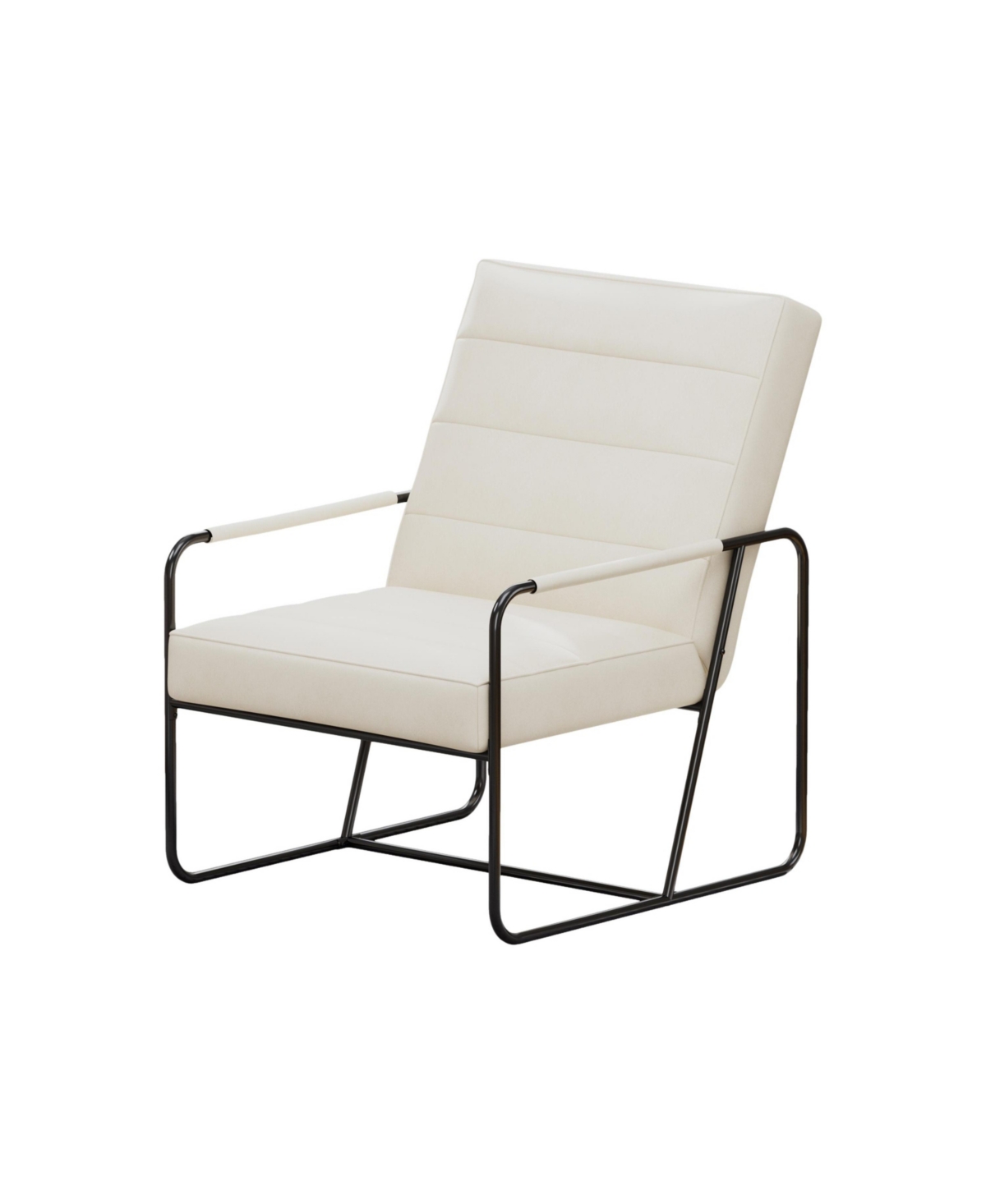 Streamdale Furniture Modern Metal Framed Armchair withTechnical Leather, Stylish & Comfortable Indoor Lounge Accent Chair for Living Room, Offi