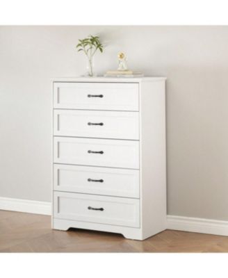 Modern 5 Drawers Dresser, Chest Of Drawers Closet Organizers And Storage Clothes, Modern Dressers For Closet Living Room, Kids Bedroom (5 Drawers Dresser)