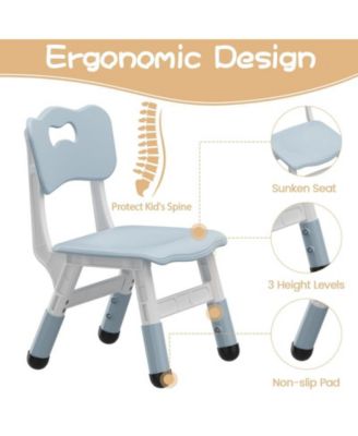 Kids Table and Chair Set, Height Adjustable Toddler Table and 4 Chairs Set for Ages 2-10, Graffiti Desktop, Non-Slip Legs, Arts & Crafts Table, Children Activity Table for Daycare Classroom Home