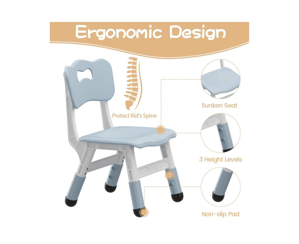 gaomon Kids Table and Chair Set, Height Adjustable Toddler Table and 4 Chairs Set for Ages 2-10, Graffiti Desktop, Non-Slip Legs, Arts & Crafts Table