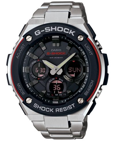 G-Shock Men's Analog-Digital Stainless Steel Bracelet Watch 52x60mm GSTS100D-1A4