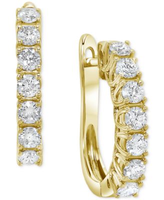 Macy's - Diamond Small Huggie Hoop Earrings (1 ct. t.w.) in 14k Gold